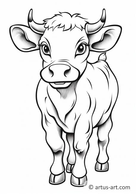 Sevimli Sığır Boyama Sayfası